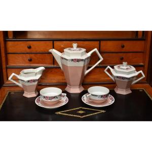 Tête à Tête, Limoges Porcelain Service For 2 People, Art Deco Circa 1930 Floral Decor