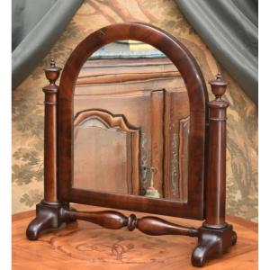 Mahogany And Mahogany Veneer Psyche, 19th Century Table Mirror,
