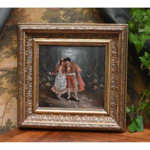 Galante Scene Painting Toreador In Costume And Señorita