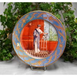 Balleroy - William Guérin. Decorative Dish Hand-painted Limoges Porcelain, Antique Decor