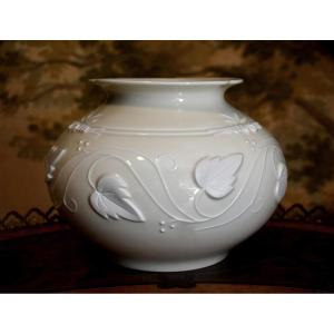 Robert Haviland And C. Parlon In Limoges, Ball Vase In Enameled Porcelain 