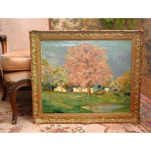 Francisco Pablo De Besperato (1900-1963) Landscape, Flowering Tree, Countryside