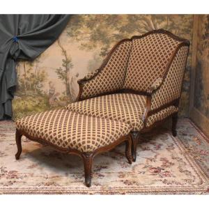 Louis XV Broken Duchess In Natural Waxed Wood In Two Parts 