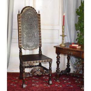 High Back Chair 146 Cm! Italiano Renaissance Style, 19th Century, 