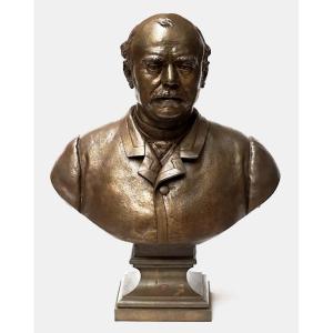  Statue, Large Bronze Bust Of Pierre Gourdel (rennes), Foundry E. Tassel. Sculpture  