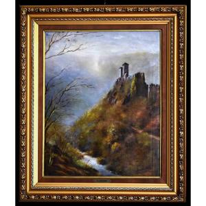 O. Sanchez, Landscape Of The Creuse Valley, Castle Ruins, Crozant,
