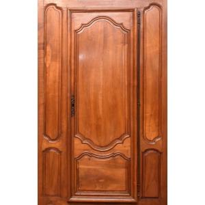 Wardrobe Front With 1 Door, Woodwork Element, Louis XIV Style Cherry Wood Armoire, 