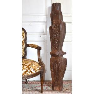 Architectural Element From The Renaissance Period, 16th Century, Henry II Column, Woodwork. 