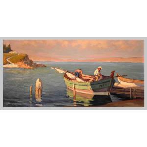 Germain Raingo - Lawn (1893-1963) Great-nephew Of Claude Monet, étang De Berre In Martigues