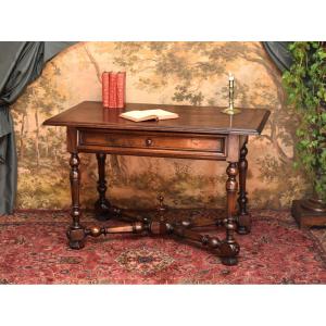 Louis XIV Walnut Writing Table, Late 17th/early 18th Century, Middle Desk, Console