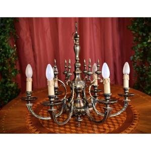 Napoleon III Style Bronze Six Arm Chandelier, 6 Lights ,