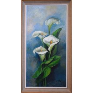 Peinture Bouquet De Fleurs Signé Clavaud - Robert , Oil On Canvas Still Life, Framed,