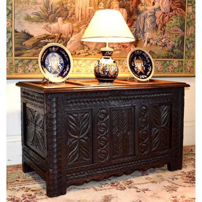 Renaissance Style Chest In Oak.