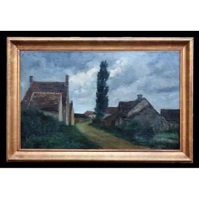 Landscape Village View, Framed Painting Signed L .tournier?