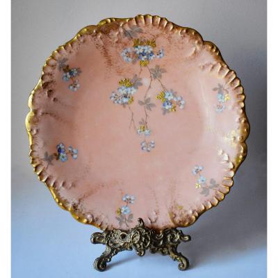 Laviolette (1896), Decorative Wall Plate, Limoges Porcelain, Hand Painted Floral Decor