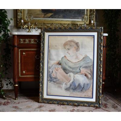 Jean François Thomas (1894-1939) Portrait Of A Woman Entitled