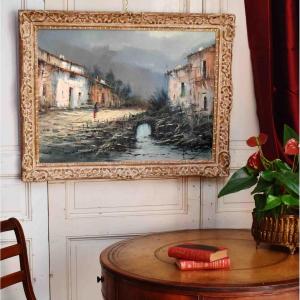 Rius, Landscape, View Of A Lively Village In A Montparnasse Setting