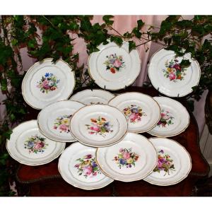 Suite Of 12 Porcelain Plates Manufacture Schumann Moabit - Berlin (1845-1850)