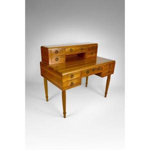 Art Deco / Neoclassical Walnut Tiered Desk, France, Circa 1940