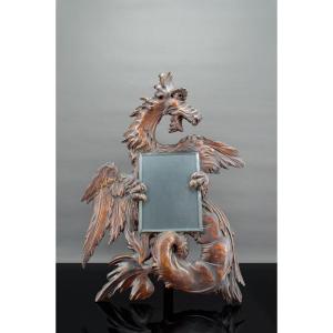 Dragon Mirror Attributed To Gabriel Viardot, Japonisme, France, Circa 1880