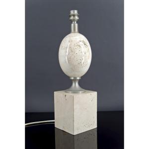 Travertine Living Room Lamp, Maison Philippe Barbier, France, Circa 1960-1970