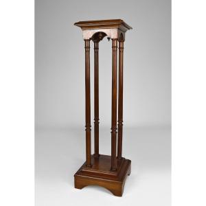 Neo-gothic Walnut Stool, Circa 1880