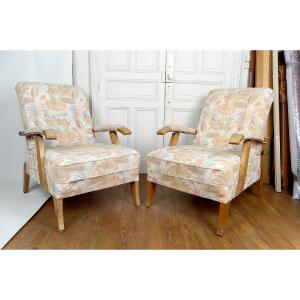 Pair Of Important Adjustable Armchairs, French Design, Circa 1950