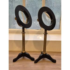 Pair Of Diverging And Converging Lenses, C. 1900