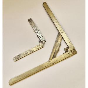 Baradelle - Two Brass Rulers, 18th Century