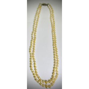 Double Row Pearl Necklace.