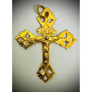 Gold Savoy Grid Cross