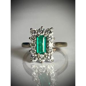 Emerald And Diamond Ring