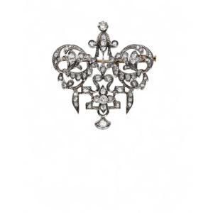 Art-nouveau Diamond Brooch