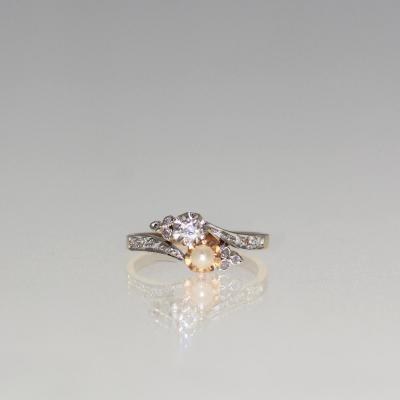 Pearl And Diamond Ring 1910-1920