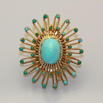 Turquoise Pendant Brooch
