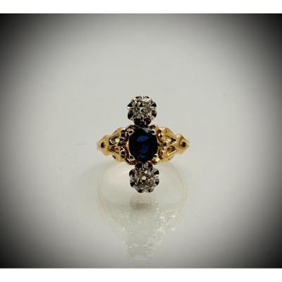Art Nouveau Sapphire And Diamond Ring