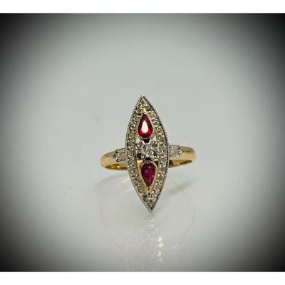 Marquise Rubies And Diamonds.