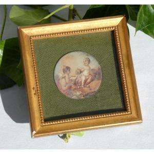 Antique French Painting 19th Century Style XVIIIth , Angel ,