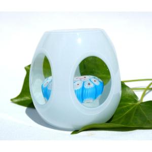 Sulfide Ball, Paperweight, Decor Millefiori, Period 1920, Baccarat Saint Louis