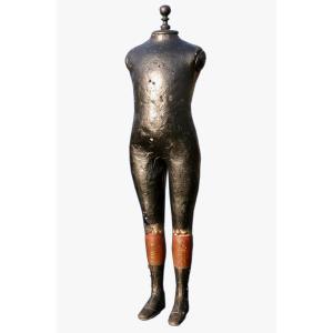 Napoleon III Child Mannequin, Boiled Cardboard And Wood Nineteenth Century Shop Window