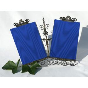 Double Royalist Silver Metal Photo Frame, 1900 Period, Fleur De Lys Photo Frame , Monarchy