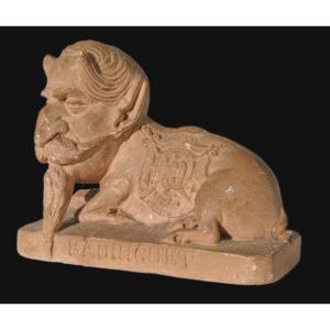 Caricature Sculpture Of Emperor Napoleon III, Portrait à Charge, Badinguet, Terracotta
