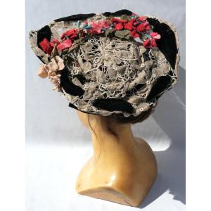 Hat Late 19th Century Period, Capeline Circa 1890-1900, Fashion, Costume