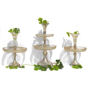 Mute Servant Napoleon III Centerpiece, Crystal 19th Century Tulipiere Baccarat