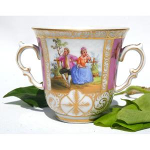 Meissen Porcelain Chocolate / Sorbet Cup Rex Augustus, Napoleon III, 19th Century