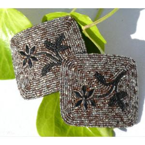 Pair Of 19th Century Shoe Buckles, Steel And Jet Beads, 1900 Shoes Jewelry
