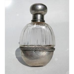 Melissa Bottle In Crystal And Solid Silver, 19th Century, Perfume, Napoleon III Bottle, Perfume