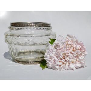 Tealight Vase In Cut Crystal & Solid Silver, 19th Century First Empire Style, Minerva Head