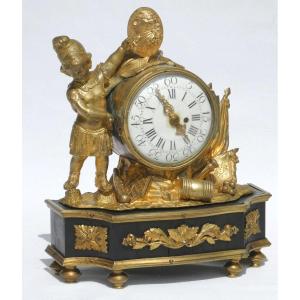 Louis XVI Period Pendulum, 18th Century Clock, Profile Of King Louis XVI, Gilded Bronze, Allegory 