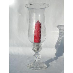 Baccarat Crystal Candle Holder / Tealight Holder, Twisted Bamboos 1900, Table Runner, Torch